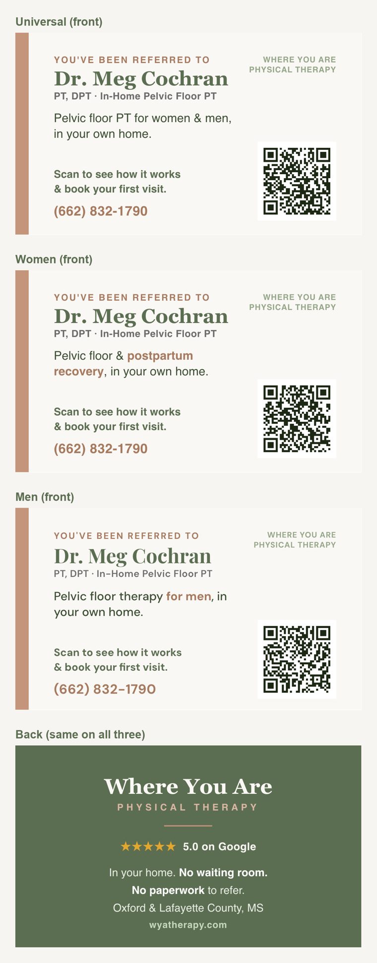 Referral cards